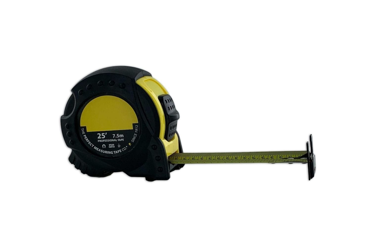 25ft Standard Powertape Retractable Measuring Tape with Black Rubberized  Cover