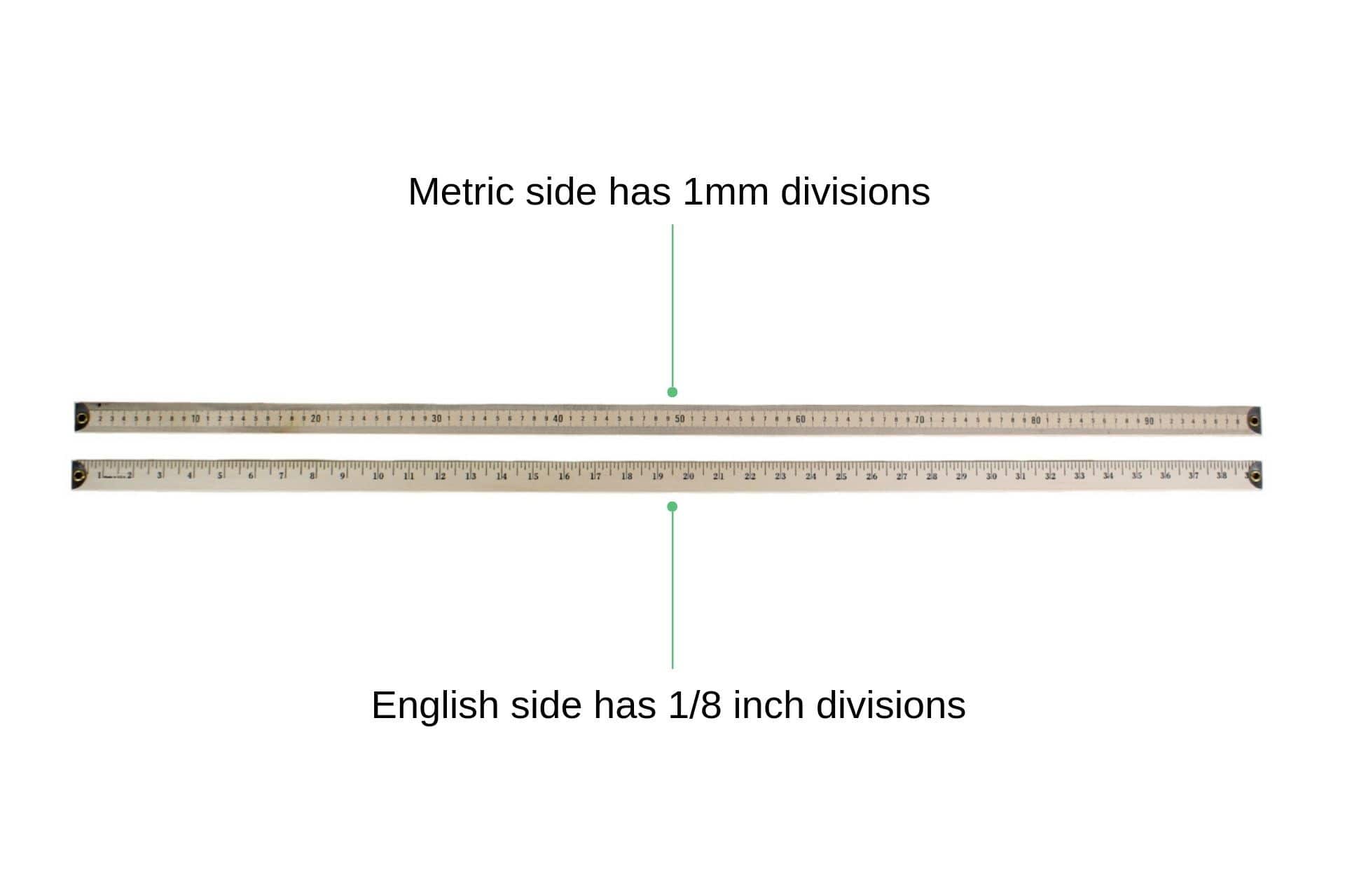 Meter Stick, Double-Sided Hardwood Metric Meter Stick with